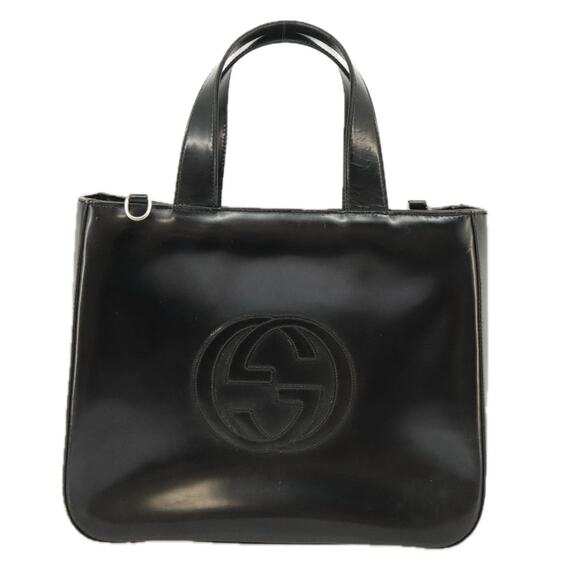 GUCCI Hand Bag Enamel Black Silver 000 2058 0504 5 - Picture 2 of 16